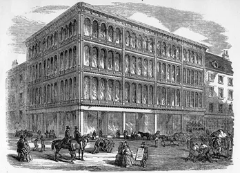 Le Nouvel Entrepôt de fer et de verre à Glasgow, vers 1856